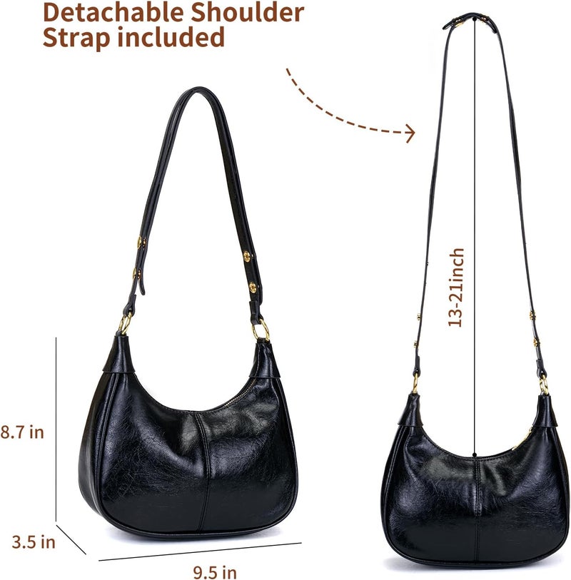 celestina Shoulder Bags for Women Small Hobo Bags Crescent Shaped Cute Retro Tote Handbag Mini Clutch Purse with Zipper Closure - Image 3